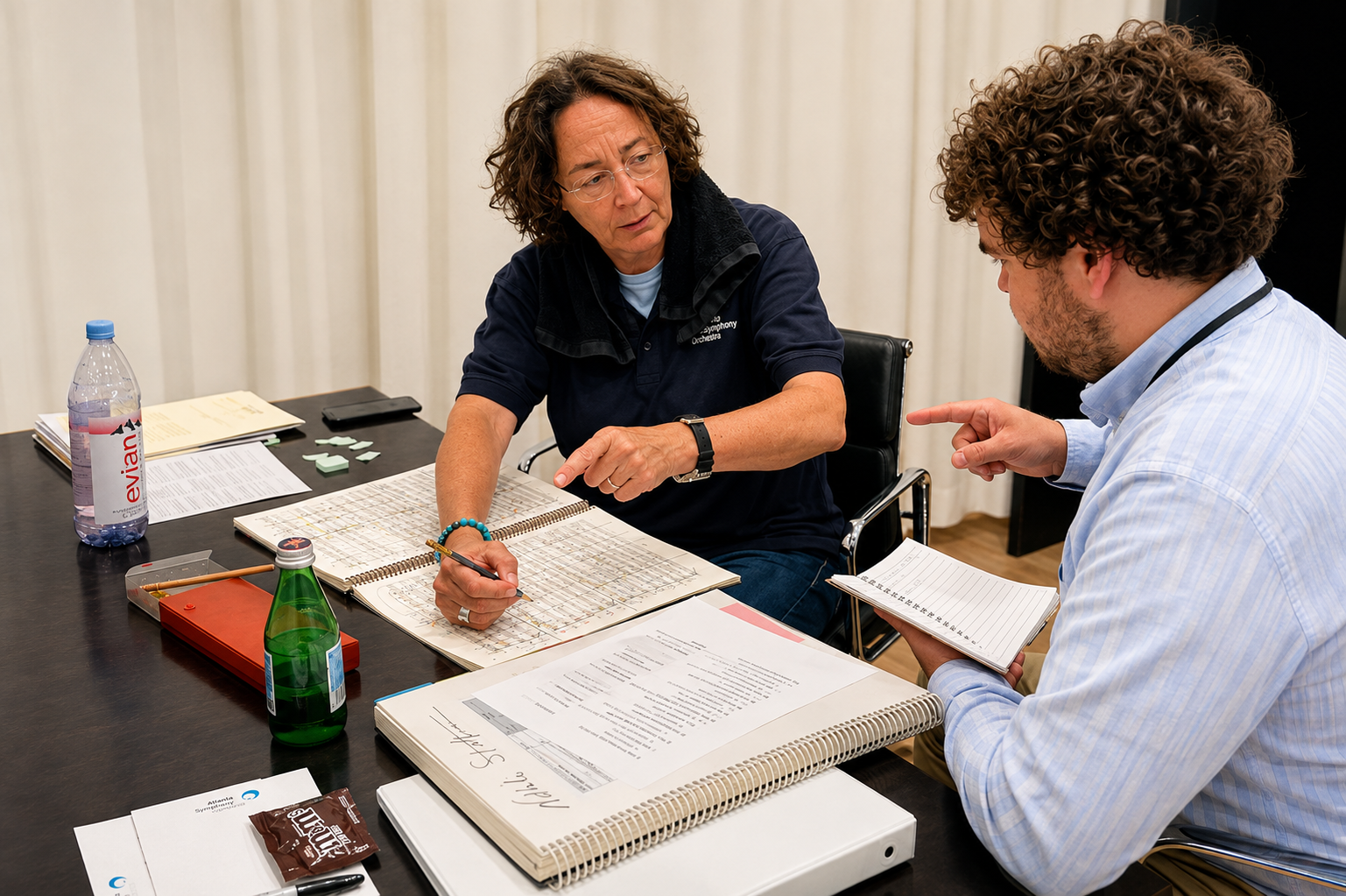 Finan Jones with Nathalie Stutzmann, Music Director of the Atlanta Symphony Orchestra. Credit: Ra Sheed Lemon.